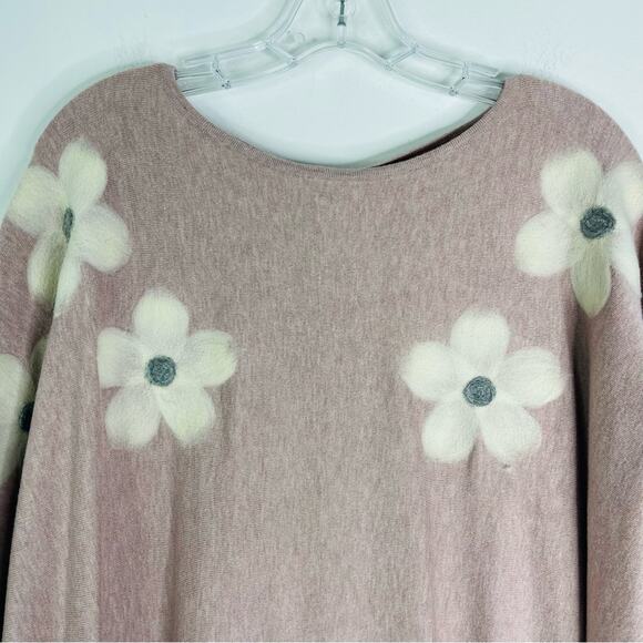 NEW Aedan pink white floral boho cottagecore sweater 2X - Picture 2 of 8